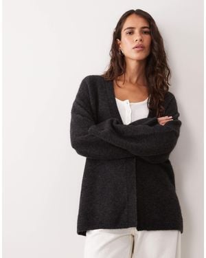 ARKET Super Soft Alpaca Wool Blend Cardigan With Side Fastening - Black