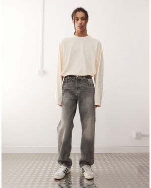 Weekday – space – jeans mit lockerem, geradem schnitt - Schwarz