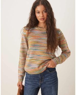 Wrangler Pull en maille teinte par sections - Bleu