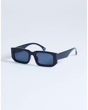 TOPSHOP Milan Rectangle Sunglasses - Blue