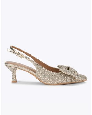 KG by Kurt Geiger Tilly Jewel Bow Heeled Shoes - White
