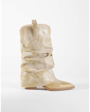 SIMMI Simmi London Ituama Foldover Low Ankle Boots - White