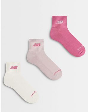 New Balance Everday Seasonal Ankle Socks 3 Pack - Pink