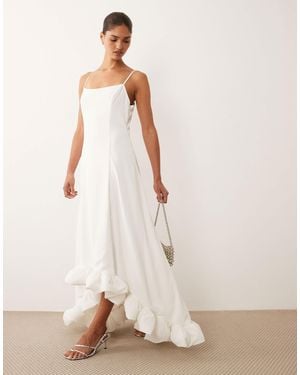 Y.A.S Cami Maxi Dress With exaggerated Buble Hem - Natural