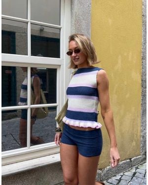 Kiwi & Co Knit High Rise Shorts - Blue