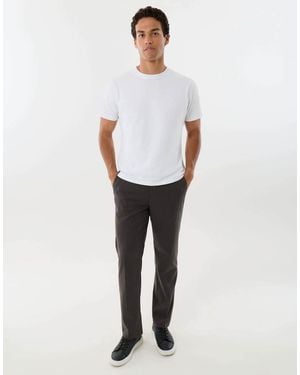 Threadbare Straight Leg Tailored Trousers - White