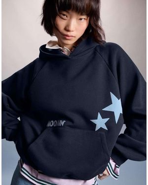 Bershka Moomin Print Hoodie - Blue