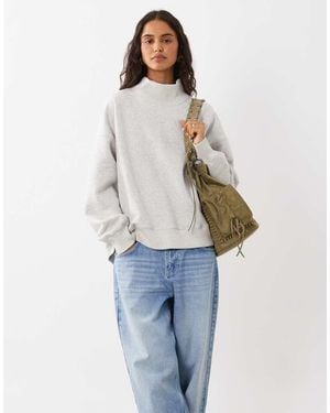 Abercrombie & Fitch Sudadera Con Cuello Alzado En Claro - Gris