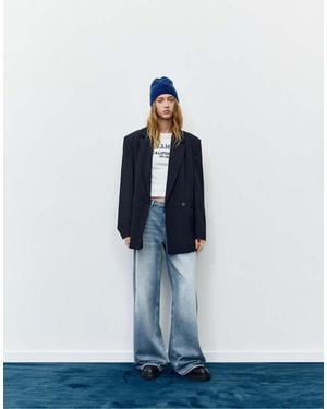 Pull&Bear Loose Oversize Jeans - White