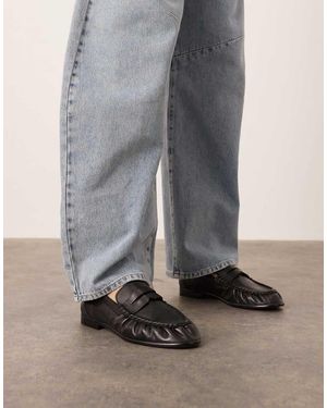 ARRANGE Mocasines Negros De Cuero Premium De - Gris