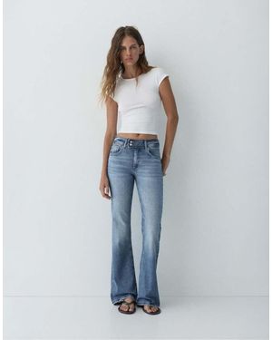 Pull&Bear Low-rise Bootcut Jeans - Blue