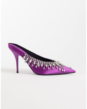 ASOS Mules Con Tacco Alto A Spillo Prism Decorati - Viola