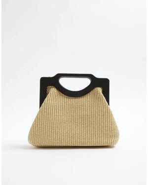 River Island Raffia Clutch Bag - Natural