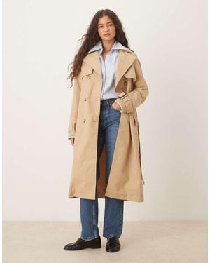 Glamorous Belted Trench Coat - Natural