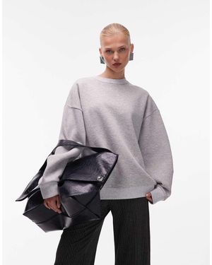 ASOS Heavyweight Sweatshirt With Balloon Sleeve - Grey