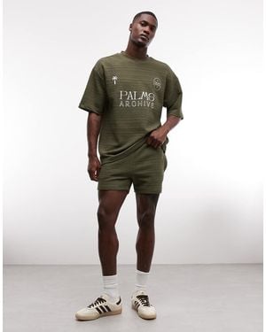 ASOS Slim Crosshatch Textured Jersey Short - Green
