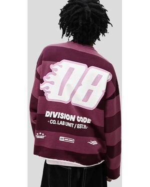 Bershka Printed Plush Sweatshirt - Purple
