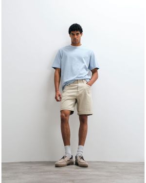 Mango Rolled Hem Relaxed Fit Denim Shorts - White