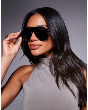 Quay Quay Chart Topper Aviator Sunglasses - Black