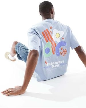 ASOS Oversized T-Shirt Met Cartoon-Print - Blauw