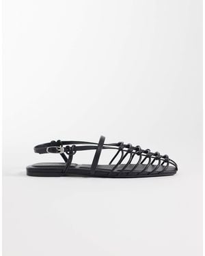Calvin Klein Jeans Strappy Leather Ballerina Flats - White