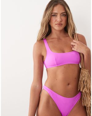 ASOS Maya Mirissa Scoop Crop Bikini Top - Pink