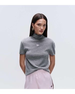 adidas Originals x ASOS Regular Fit 100% Wool Knit Turtle Neck - Grey