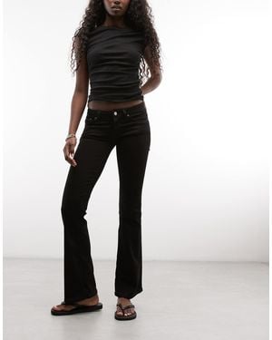 Weekday Low Waist Skinny Flare Jeans - Black