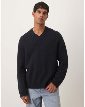 ARKET Alpaca Wool Blend V-neck Jumper - Blue