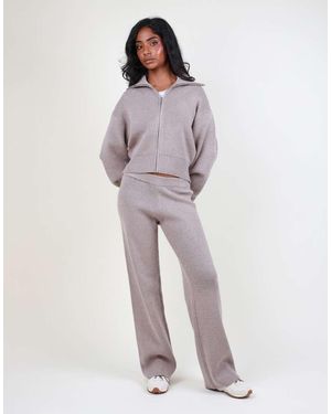 SIMMI Wide Leg Knitted Trouser - Grey