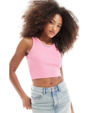 JJXX Fallon Ribbed Cropped Vest - Red