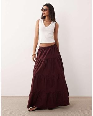 Miss Selfridge Tiered Poplin Maxi Skirt