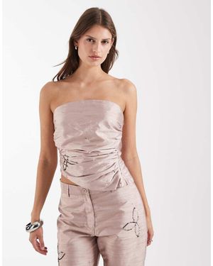 laagam Amelia Textured Sequin Top - Pink