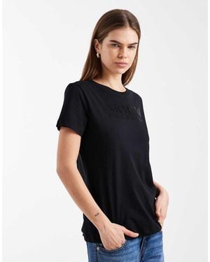 ARMANI EXCHANGE Diamante Logo T-shirt - Black