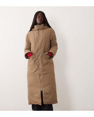 ASOS Asos Design Tall Hooded Longline Padded Jacket - Brown