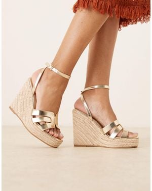 Glamorous Espadrilles Wedge Heeled Sandals - Natural