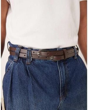 ASOS Double Strap Skinny Belt - Blue