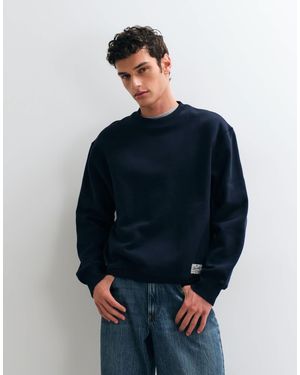 ASOS Premium Heavyweight 400gsm Relaxed Crew Neck Sweatshirt - Blue