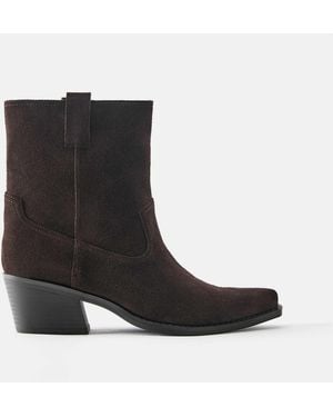 Pull&Bear Bottines cowboy en cuir - Noir