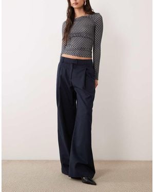 ASOS Tailored Wide Leg Slouchy Trouser - Blue