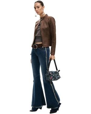 Desigual Frayed Flare Jeans - Blue