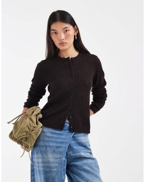 JJXX Pointelle Knit Cardigan - Blue
