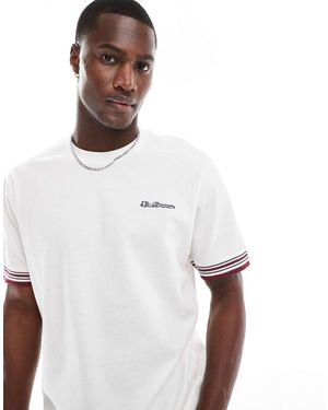 Ben Sherman Camiseta Blanca Con Ribetes De Piqué De - Blanco