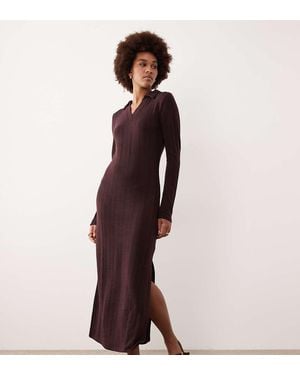 JDY Tall Knitted Polo Maxi Dress - Purple