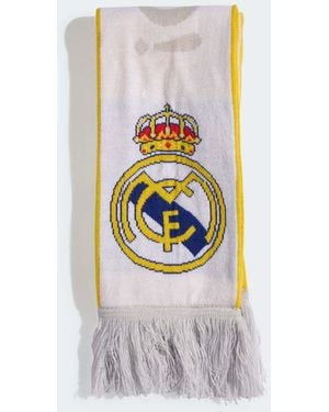adidas Originals Bufanda Blanca, Dorada Y Gris Claro Sólido Con Diseño De La Primera Equipación Del Real Madrid De -Blanco