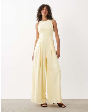 Nobody's Child Nobodys Child Occasion Reign High Neck Cross Back Jumpsuit - Natural