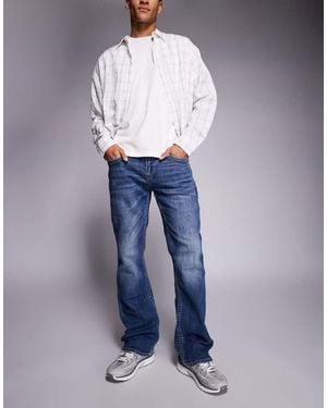 TRUE RELIGION Vaqueros Lavado De Corte Recto Con Bolsillos Y Detalle De Cachemir Bordado Billy De - Azul