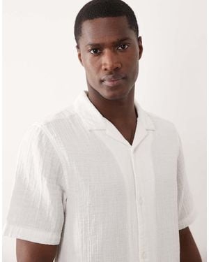 New Look Camicia A Maniche Corte Testurizzata Bianca - Bianco