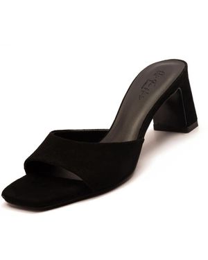 OFF THE HOOK Sandalias Negras Para Mujer Con Tacón Grueso De Ante Park De - Negro