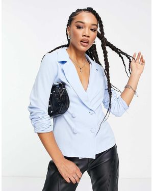 Rebellious Fashion Double Breasted Blazer - Blauw